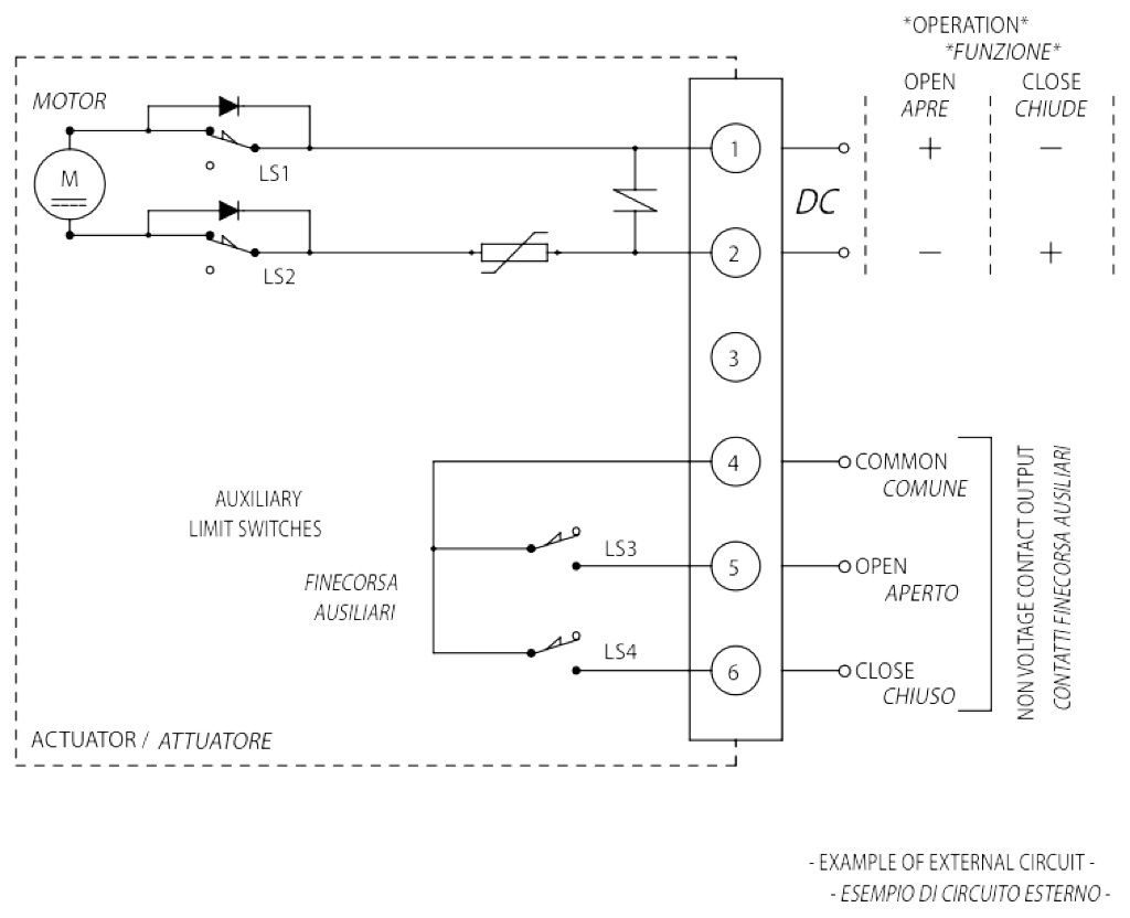 AE ON-OFF Döner tip elektrikli aktüatör  - özellikler - AE Vdc